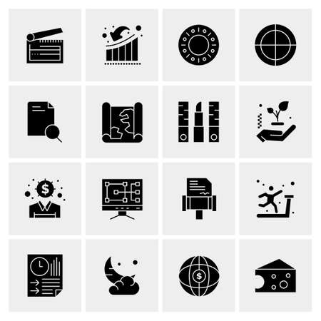 16 Universal Business Icons Vector. Creative Icon Illustration to use in web and Mobile Related project.のイラスト素材