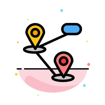 Gps, Location, Map Abstract Flat Color Icon Templateのイラスト素材