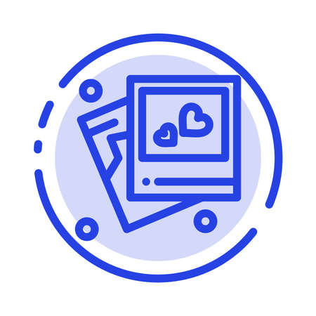 Frame, Love, Heart, Wedding Blue Dotted Line Line Iconのイラスト素材