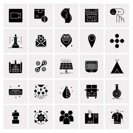 25 Universal Business Icons Vector. Creative Icon Illustration to use in web and Mobile Related project.のイラスト素材