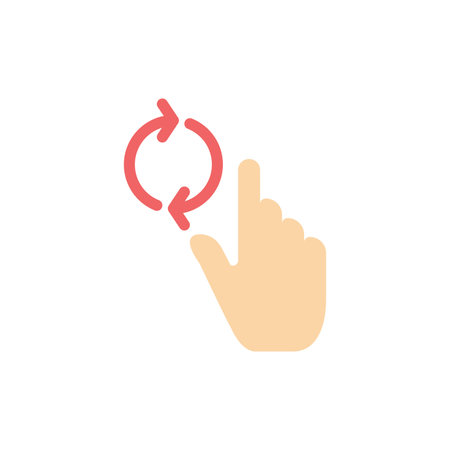 Finger, Hand, Refresh, Gesture  Flat Color Icon. Vector icon banner Templateのイラスト素材