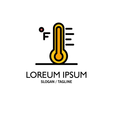 Cloud, Light, Rainy, Sun, Temperature Business Logo Template. Flat Colorのイラスト素材