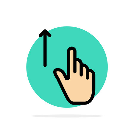 Up, Finger, Gesture, Gestures, Hand Abstract Circle Background Flat color Iconのイラスト素材