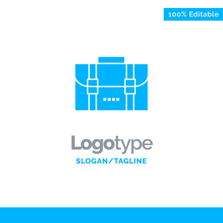 Backpack, Bag, Travel, Office Blue Solid Logo Template. Place for Taglineのイラスト素材