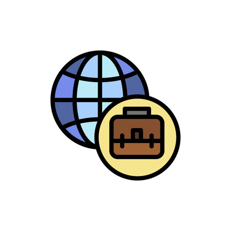 International Business  Flat Color Icon. Vector icon banner Templateのイラスト素材