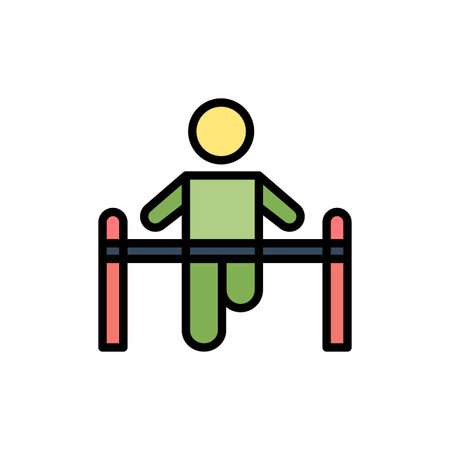 Exercise, Gym, Gymnastic, Health, Man  Flat Color Icon. Vector icon banner Templateのイラスト素材