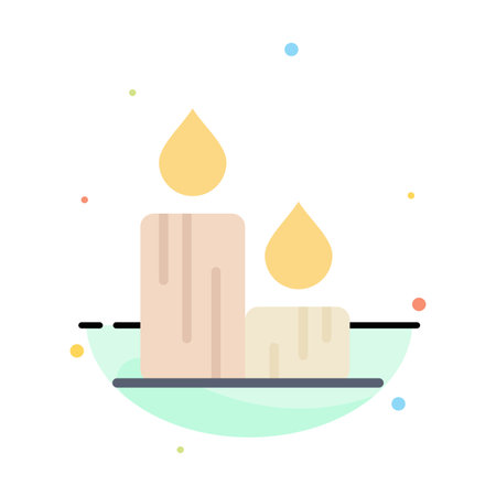 Candle, Fire, Easter, Nature Abstract Flat Color Icon Templateのイラスト素材