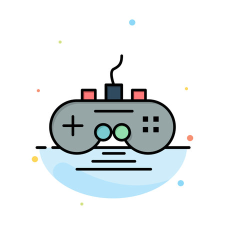 Controller, Game, Game Controller, Gamepad Abstract Flat Color Icon Templateのイラスト素材