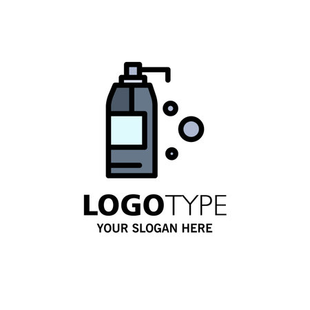 Cleaning, Detergent, Product Business Logo Template. Flat Colorのイラスト素材