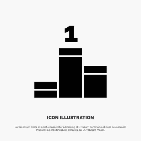 Position, Success, Achievement solid Glyph Icon vectorのイラスト素材