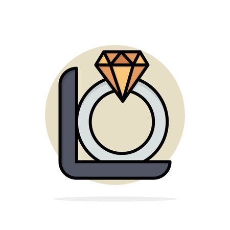 Ring, Diamond, Gift, Box Abstract Circle Background Flat color Iconのイラスト素材