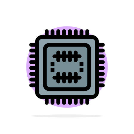 System, Tech, Technology, Cpu Abstract Circle Background Flat color Iconのイラスト素材