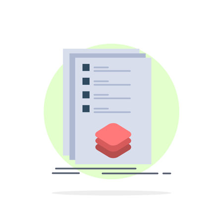 Categories, check, list, listing, mark Flat Color Icon Vectorのイラスト素材