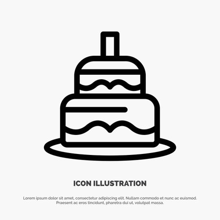 Indian, Cake, Day, Country Line Icon Vectorのイラスト素材