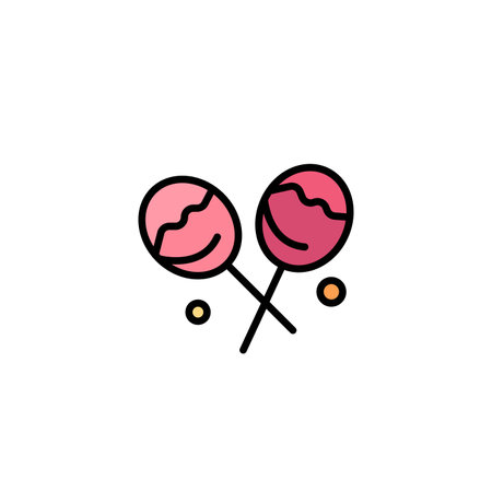 Candy, Confectionery, Heart Lollipop Business Logo Template. Flat Color