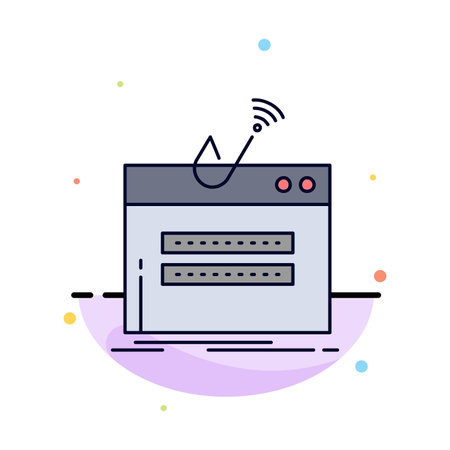 fraud, internet, login, password, theft Flat Color Icon Vectorのイラスト素材