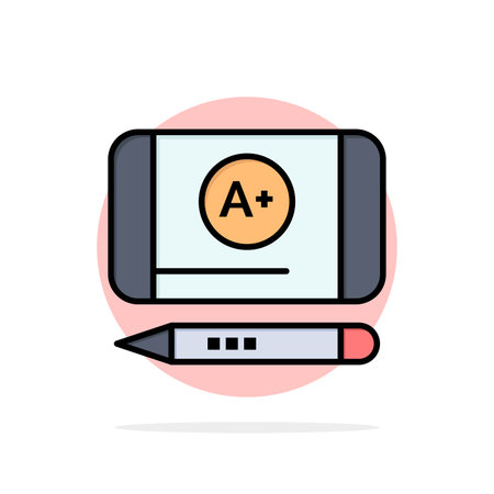 Best Grade, Achieve, Education Abstract Circle Background Flat color Iconのイラスト素材