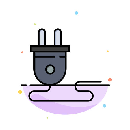 Electrical, Energy, Plug, Power Supply,  Abstract Flat Color Icon Templateのイラスト素材