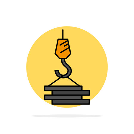 Crane, Building, Construction, Harbor, Hook Abstract Circle Background Flat color Iconのイラスト素材