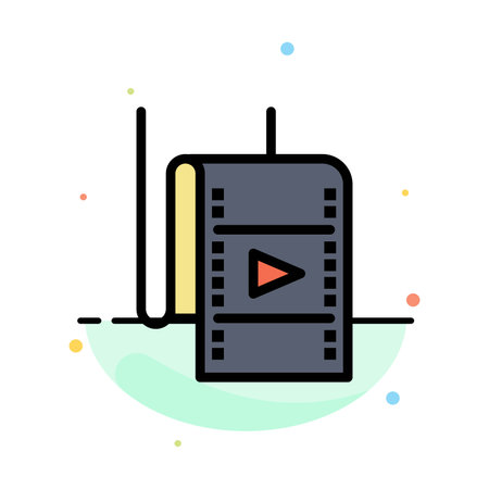 Film, Movie, Studio, Theatre Abstract Flat Color Icon Templateのイラスト素材