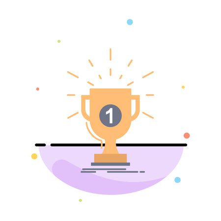 award, cup, prize, reward, victory Flat Color Icon Vectorのイラスト素材