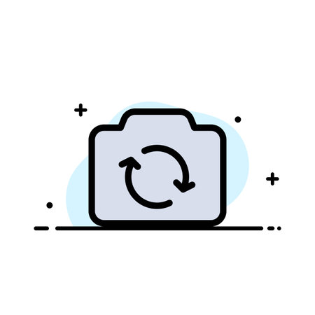 Camera, Refresh, Basic, Ui  Business Flat Line Filled Icon Vector Banner Templateのイラスト素材