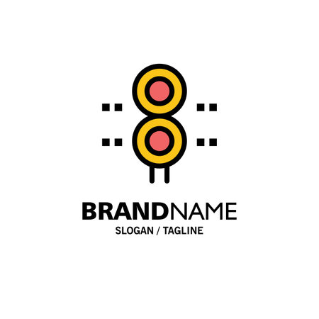 Sign, Station, Traffic, Train, Transportation Business Logo Template. Flat Colorのイラスト素材