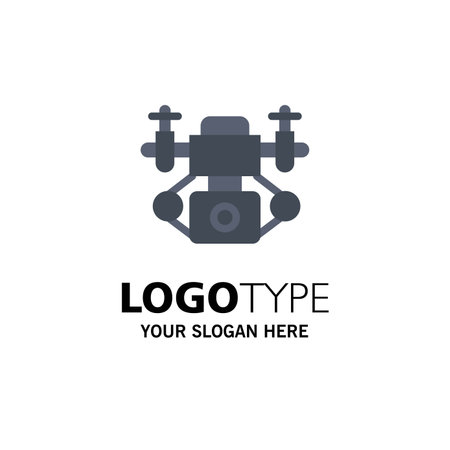 Action, Camera, Technology Business Logo Template. Flat Colorのイラスト素材