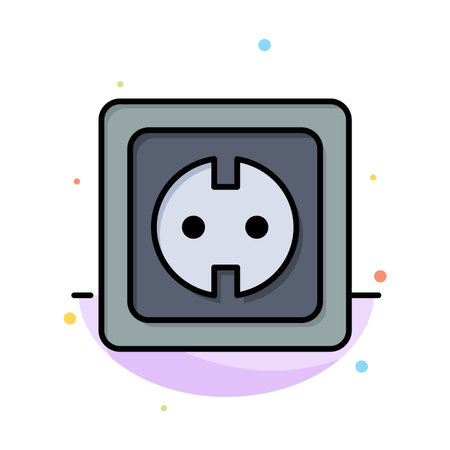 Electrical, Energy, Plug, Power Supply, Socket Abstract Flat Color Icon Template