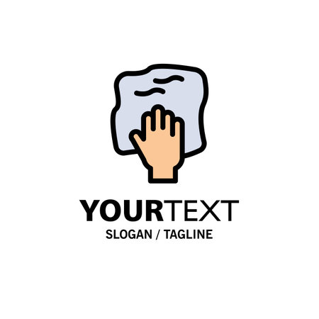 Cleaning, Hand, Housework, Rub, Scrub Business Logo Template. Flat Colorのイラスト素材