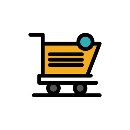 Cart, Shopping, Shipping, Item, Store  Flat Color Icon. Vector icon banner Templateのイラスト素材