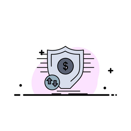 Finance, financial, money, secure, security Flat Color Icon Vectorのイラスト素材
