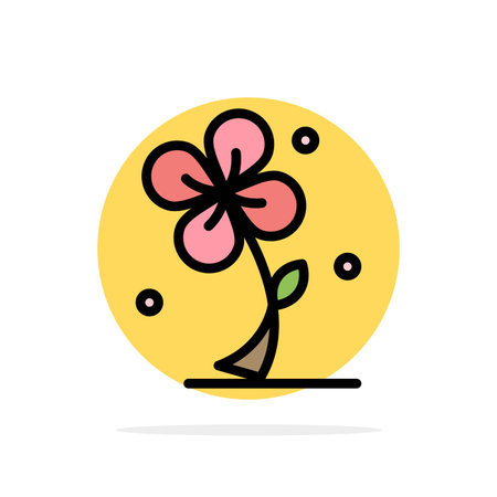 Flora, Floral, Flower, Nature, Spring Abstract Circle Background Flat color Iconのイラスト素材
