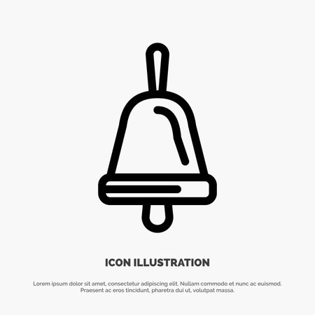Bell, Education, School Line Icon Vectorのイラスト素材