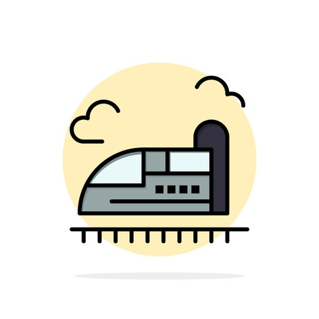 Bullet, Train, High, Speed Abstract Circle Background Flat color Iconのイラスト素材