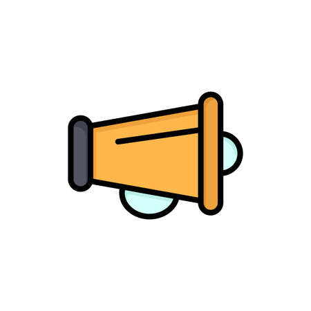 Megaphone, Announce, Marketing, Speaker  Flat Color Icon. Vector icon banner Templateのイラスト素材