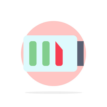 Charge, Battery, Electricity, Simple Abstract Circle Background Flat color Icon