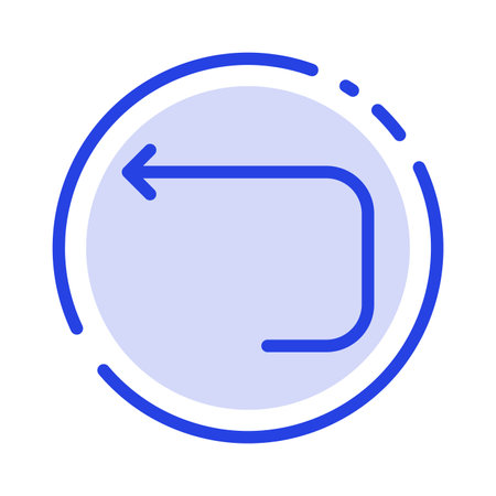Arrow, Loop, Loop Arrow, Back Blue Dotted Line Line Iconのイラスト素材