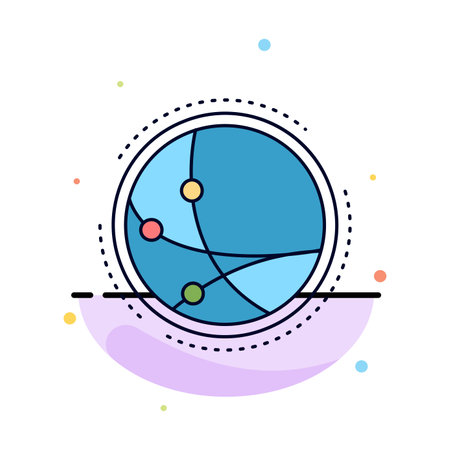 worldwide, communication, connection, internet, network Flat Color Icon Vectorのイラスト素材