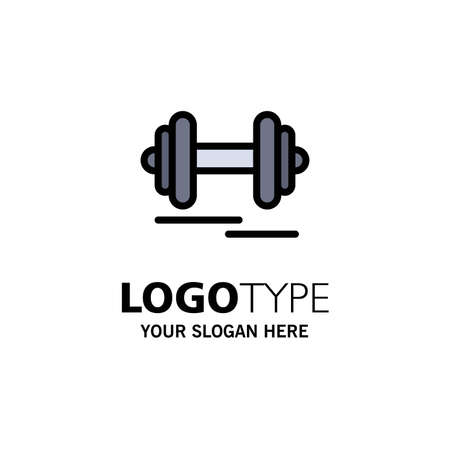 Dumbbell, Fitness, Sport, Motivation Business Logo Template. Flat Colorのイラスト素材
