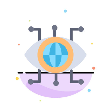 Data, Manager, Technology, Vision Abstract Flat Color Icon Templateのイラスト素材