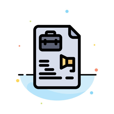 File, Document, Job, Bag Abstract Flat Color Icon Templateのイラスト素材