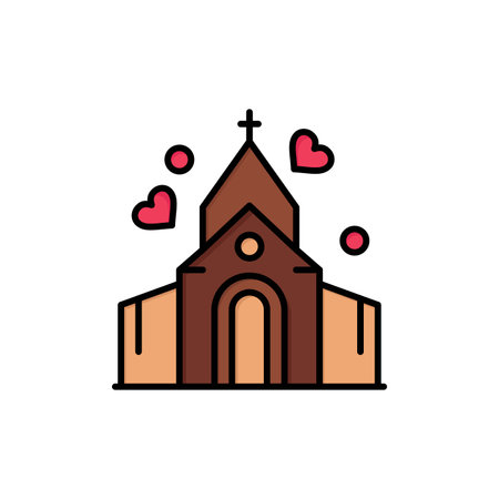 Arch, Love, Wedding, House  Flat Color Icon. Vector icon banner Templateのイラスト素材