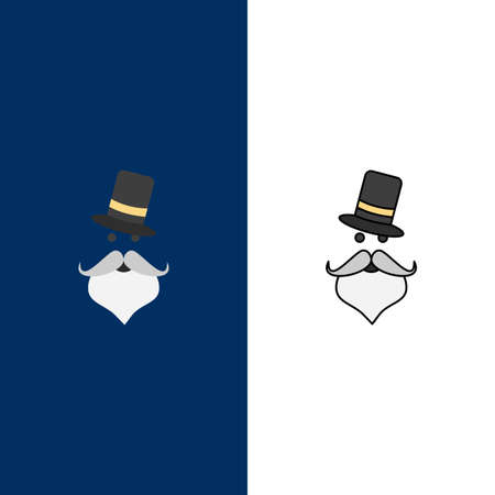 moustache, Hipster, movember, Santa Clause, Hat Flat Color Icon Vectorのイラスト素材