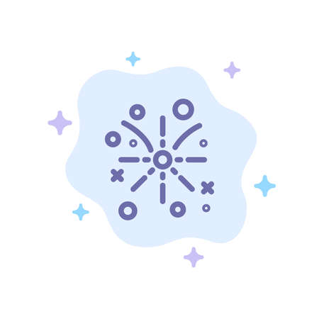 Firework, Fire, Easter, Holiday Blue Icon on Abstract Cloud Backgroundのイラスト素材
