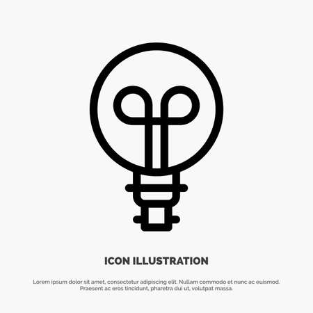 Bulb, Light, Design Line Icon Vectorのイラスト素材