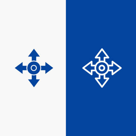 Arrow, Map, Location, Navigation Line and Glyph Solid icon Blue banner Line and Glyph Solid icon Blue bannerのイラスト素材