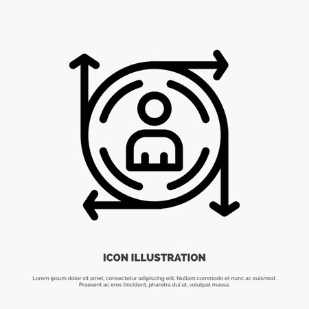 User, Predication, Arrow, Path Line Icon Vectorのイラスト素材