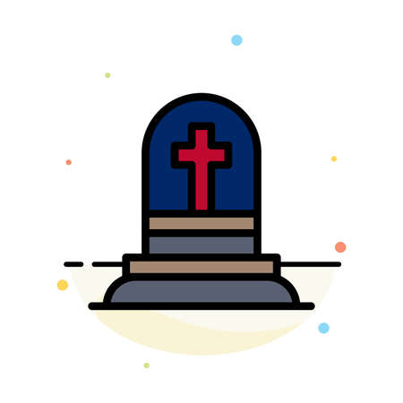 Death, Grave, Gravestone, Rip Abstract Flat Color Icon Templateのイラスト素材