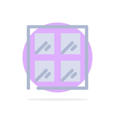 Window, Construction, Building Abstract Circle Background Flat color Iconのイラスト素材